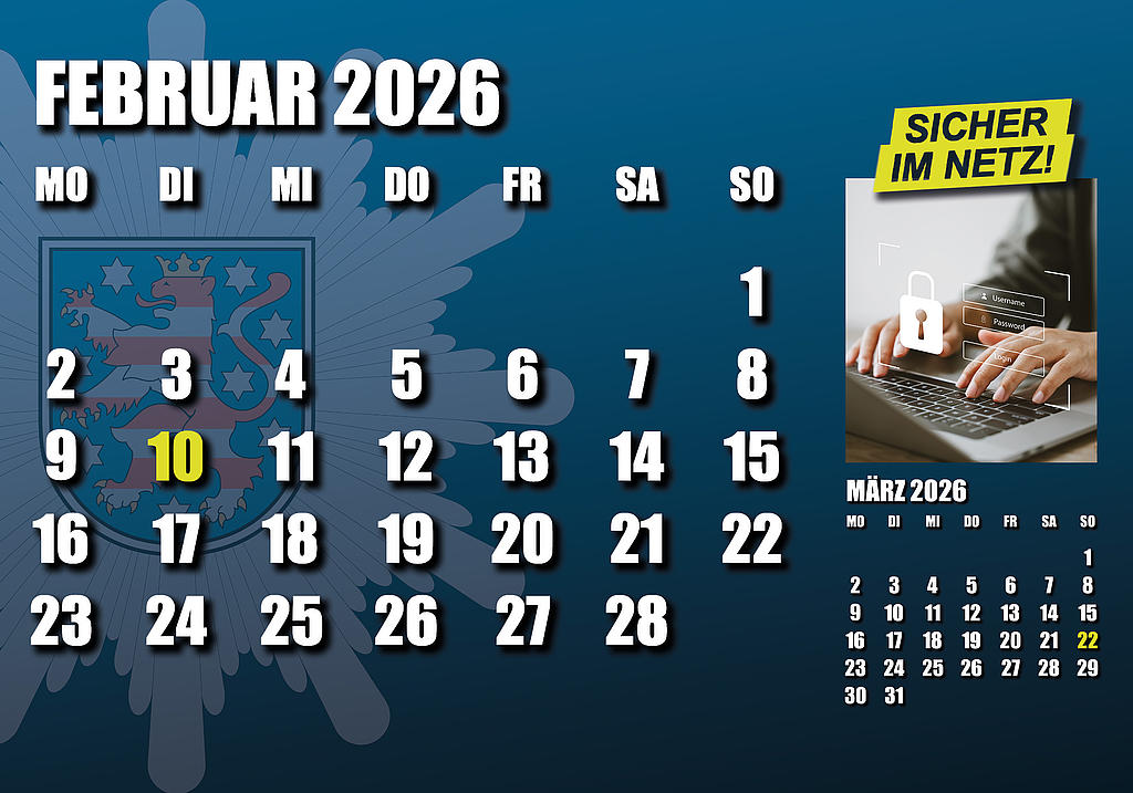 Kalenderblatt Februar 2026