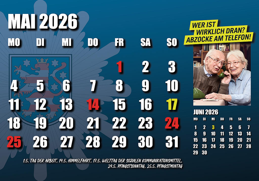 Kalenderblatt Mai 2026