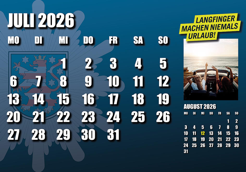 Kalenderblatt Juli 2026