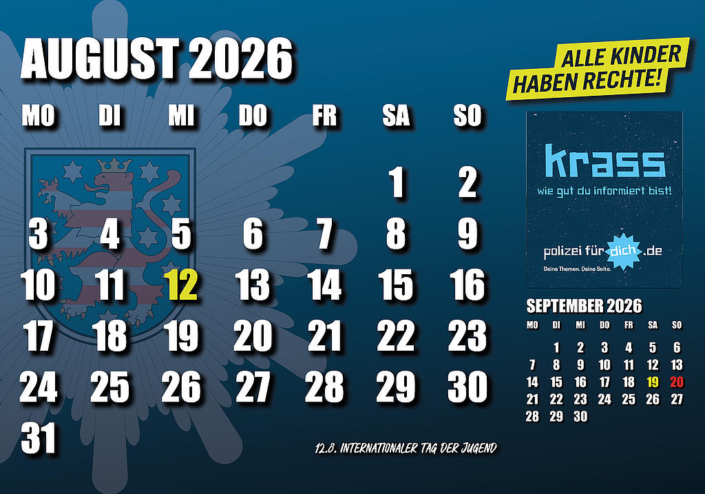 Kalenderblatt August 2026
