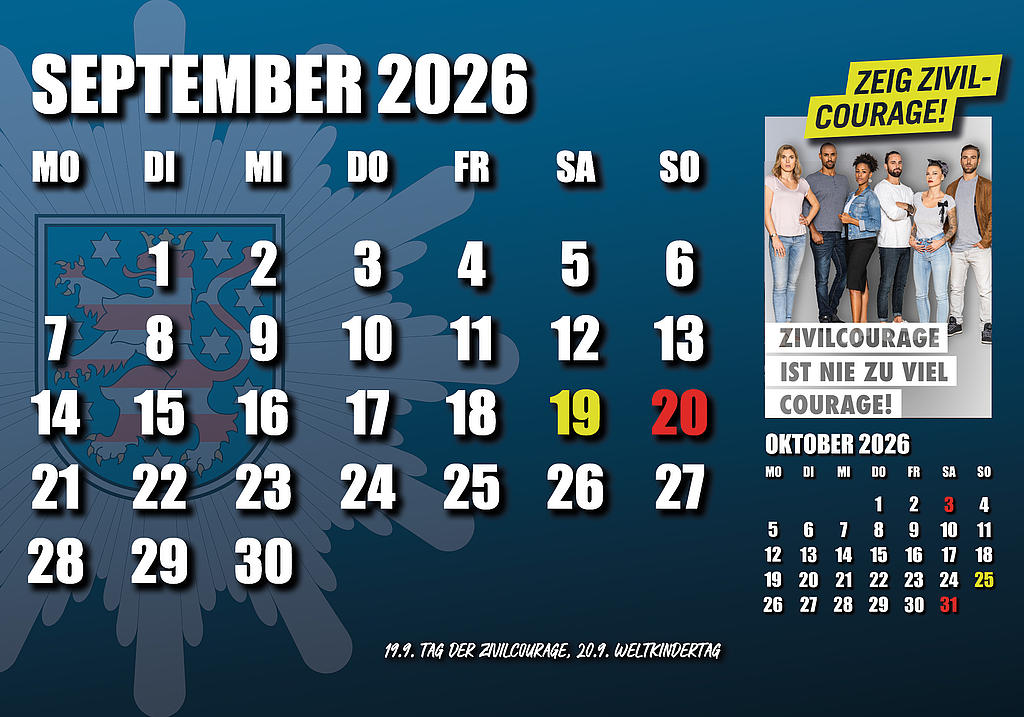 Kalenderblatt September 2026