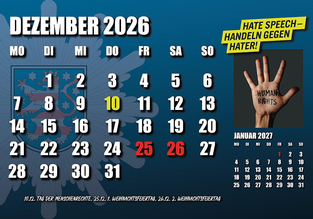 Kalenderblatt Dezember 2026