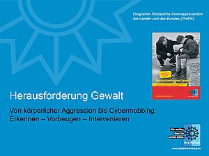 Deckblatt einer Broschüre zum Thema Herausforderung Gewalt des ProPK