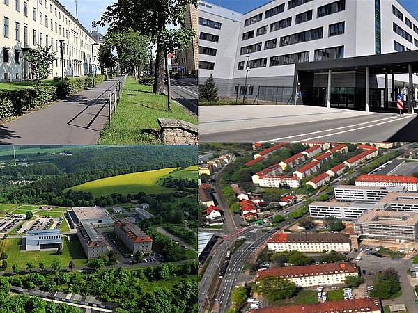 Behörden und Einrichtungen der Thüringer Polizei Sammelbild von Dienstellen der Thüringer Polizei